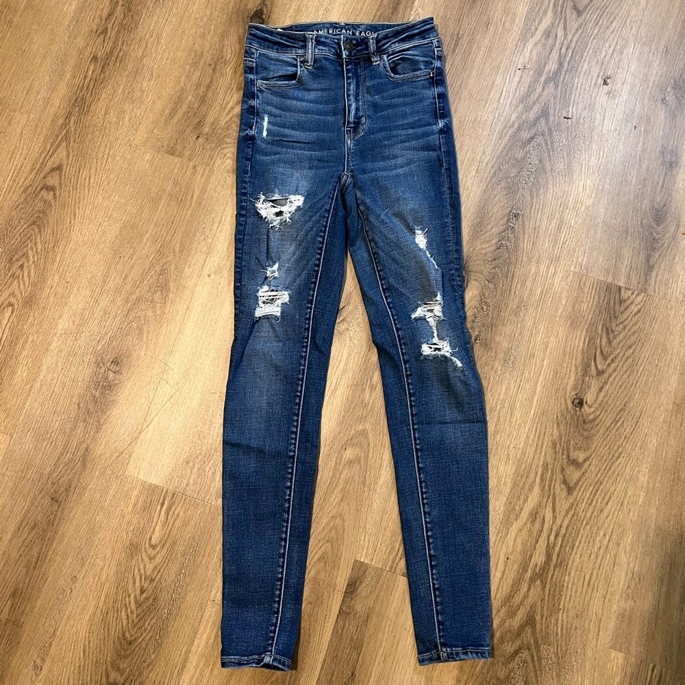 0 regular American eagle super high rise‎ super stretch jeans
